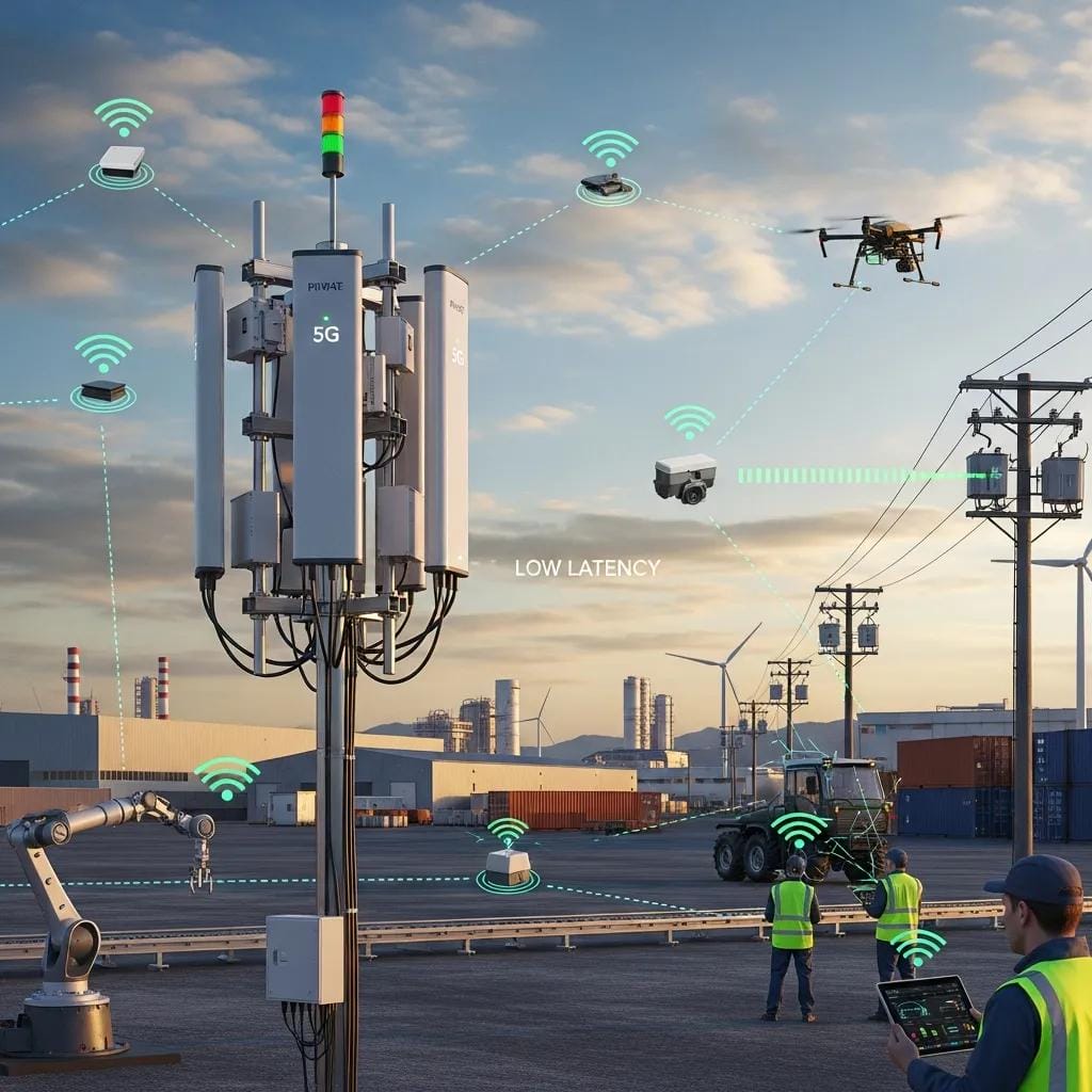 Private 5G network setup showcasing advantages for IoT deployments