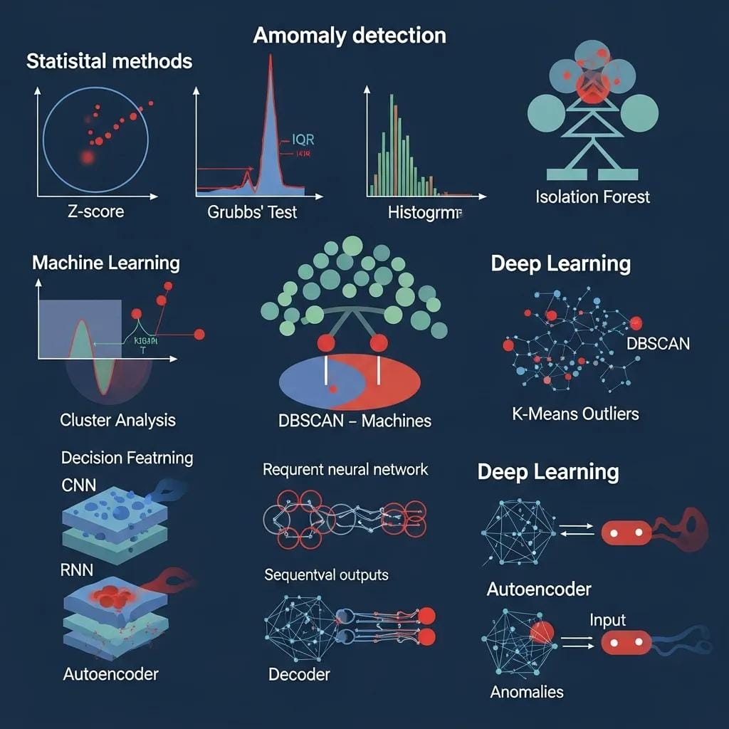 Visual representation of anomaly detection algorithms used in IoT security